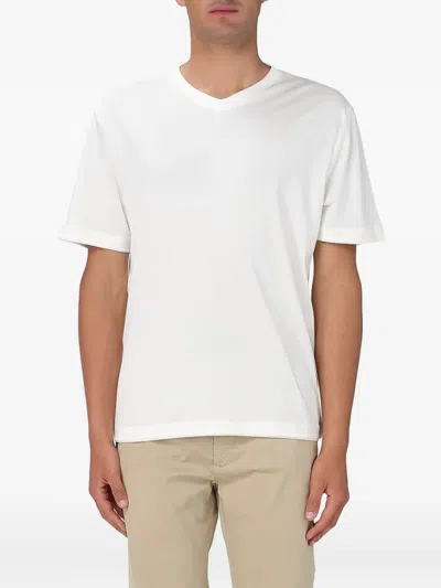 Eleventy V-neck T-shirt In White