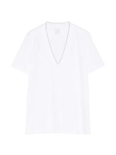 Eleventy V-neck T-shirt In White