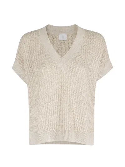 Eleventy V-neck Top In Neutral