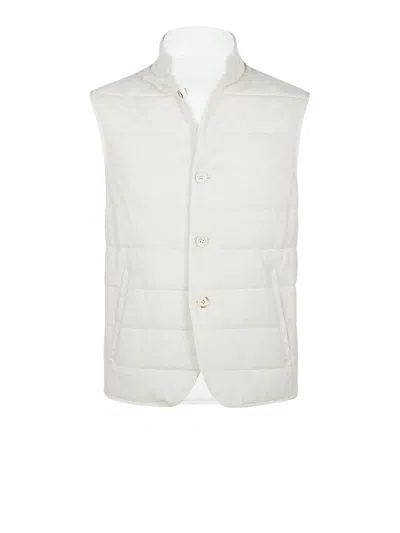 ELEVENTY REVERSIBLE QUILTED WHITE VEST