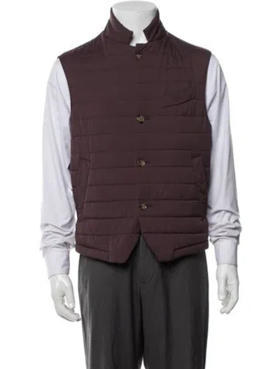 Pre-owned Eleventy Vest In Burgundy