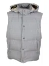 Eleventy Detachable Hood Vest In Gray