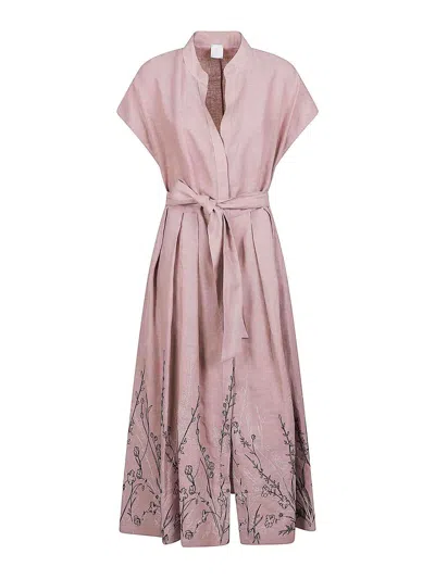 Eleventy Front Belt Dress In Brown