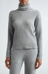 Eleventy Virgin Wool & Cashmere Rib Turtleneck Sweater In Grey