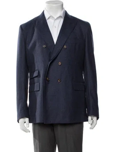 Pre-owned Eleventy Virgin Wool Blazer In Blue