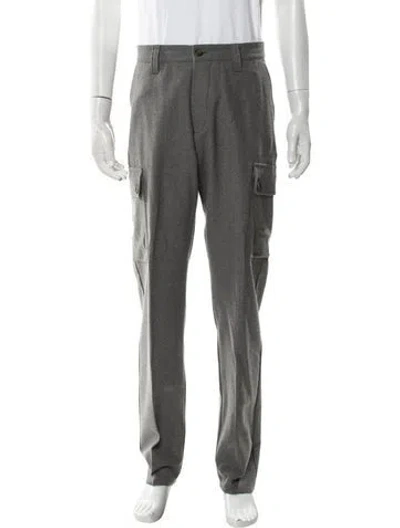 Pre-owned Eleventy Virgin Wool Cargo Pants In Gray