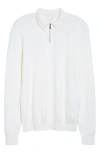 Eleventy Virgin Wool Half Zip Polo Sweater In White