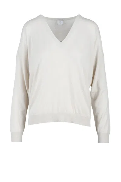 Eleventy V-neck Sweater Wool - White