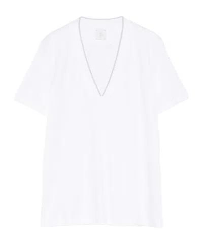 Eleventy V-neck T-shirt In White