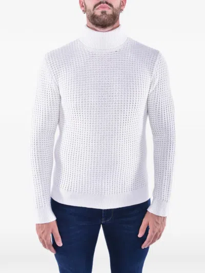 Eleventy Waffle-knit Roll-neck Sweater In Multi
