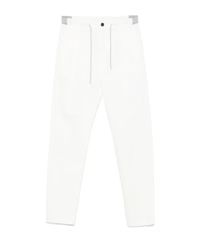 Eleventy Waist Drawstring Casual Pants In White
