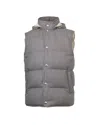 Eleventy Hooded Quilted Gilet In Gray