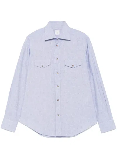Eleventy Western-style Shirt In Blue