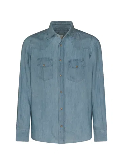 Eleventy Western-style Shirt In Blue