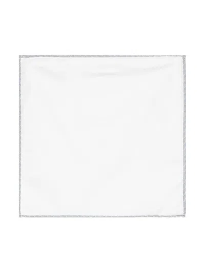 Eleventy Whipstitch Pocket Scarf In White