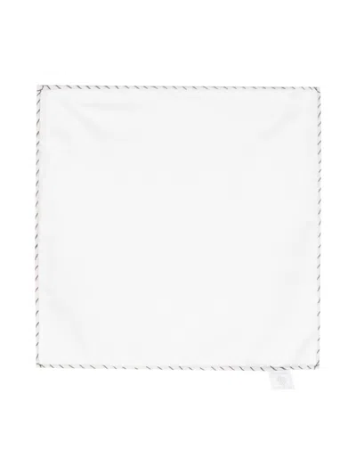 Eleventy Whipstitch Pocket Scarf In White