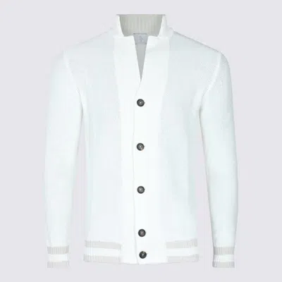 Eleventy Button-up Cardigan Sweater In White