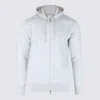 Eleventy White Cashmere Zipped Sweater In White