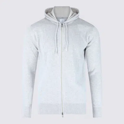 Eleventy White Cashmere Zipped Sweater In Gray