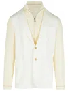 Eleventy Long-sleeved Knitted Cardigan In White