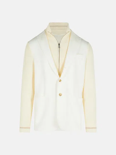 Eleventy White Cotton Blend Cardigan