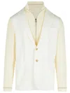 Eleventy Long-sleeved Knitted Cardigan In White