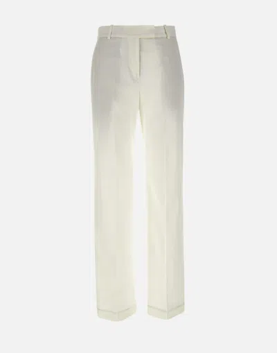 Eleventy White Cotton Lycra Stretch Trousers