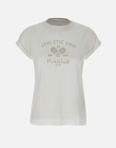 Eleventy White Cotton Lyocell Logo T Shirt