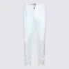 Eleventy Men White Pants With Elastic Drawstring Waist And Tapered Leg In Cotton Blend Stretch Woman In White
