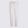 Eleventy Corduroy Texture Elastic Waistband Trousers In White