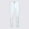 Eleventy Men White Pants With Elastic Drawstring Waist And Tapered Leg In Cotton Blend Stretch Woman In White