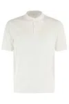 Eleventy Classic White Polo Shirt With Textured Fabric In Bianco