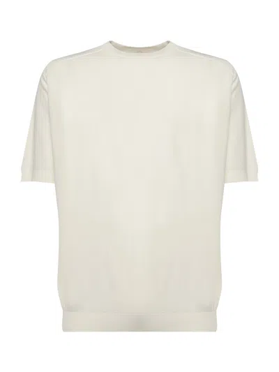 Eleventy Cotton Round Neck Sand T Shirt