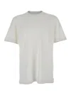 Eleventy White Crewneck T-shirt With Layered Collar In White