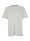 Eleventy White Crewneck T-shirt With Layered Collar In White
