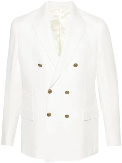 Eleventy White Double Breasted Jacket