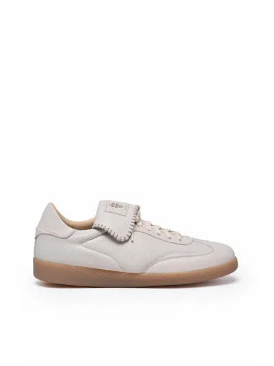 Eleventy White Leather Rubber Sneakers