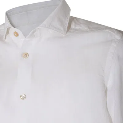 Eleventy Mens White Pointed-collar Long-sleeve Cotton Shirt