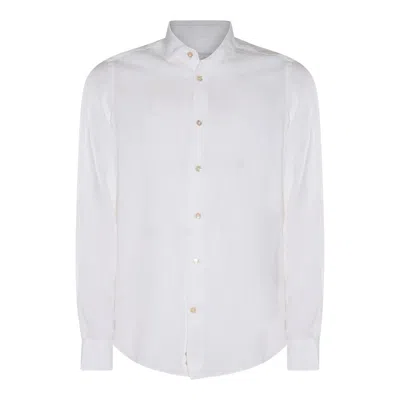 Eleventy White Linen Shirt In Gray