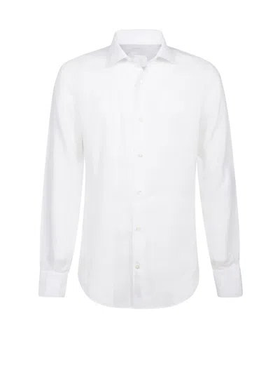 Eleventy James Perse White Linen Shirt In Multi