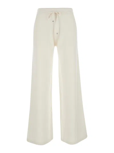 ELEVENTY WHITE PANTS WITH DRAWSTRING CLOSURE IN CASHMERE WOMAN