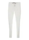 Eleventy White Pants With Elastic Drawstring Waist And Tapered Leg In Cotton Blend Stretch Woman