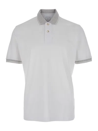 ELEVENTY WHITE POLO SHIRT WITH CLASSIC COLLAR