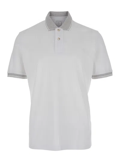 ELEVENTY ELEVENTY WHITE POLO SHIRT WITH CLASSIC COLLAR IN AND FRONT BUTTON CLOSURE IN COTTON MAN