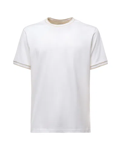 Eleventy White Sand Cotton Crewneck T Shirt