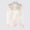 Eleventy Satin Finish Long Sleeve Buttoned Cuffs Top In Multicolor