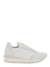 Eleventy White Sneakers With Logo On The Tongue In Suede And Tech Fabric Blend Man
