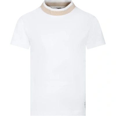 Eleventy Kids' White T-shirt For Boy With Logo