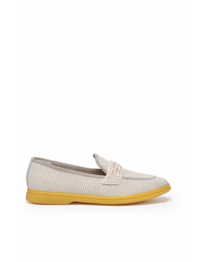 Eleventy White Women Fabric Loafer In Gray