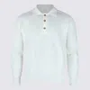 Eleventy Crewneck Collared Ribbed Cuffs In White